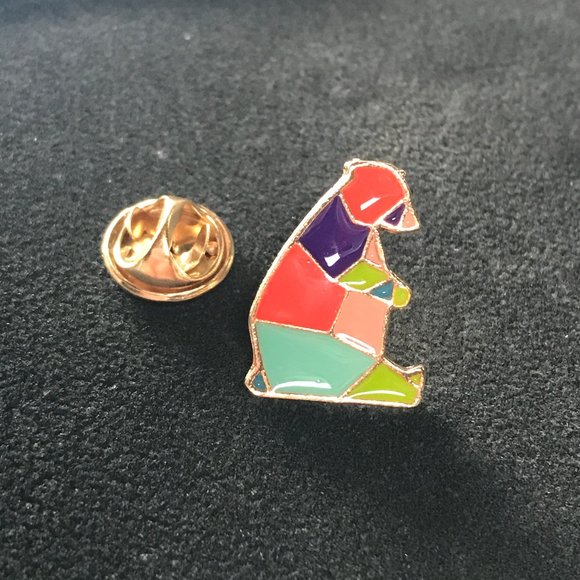 ORIGAMI Bear Collectible Enamel Pin NEW! 576x3 - Picture 2 of 3